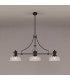 Cairo 3 Light Linear Multi Height Pendant E27 30cm Flat Round Glass Shade Matt Black Clear-3