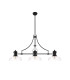 Cairo 3 Light Linear Multi Height Pendant E27 30cm Flat Round Glass Shade Matt Black Clear-4