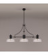 Cairo 3 Light Linear Multi Height Pendant E27 30cm Flat Round Glass Shade Matt Black Clear-11
