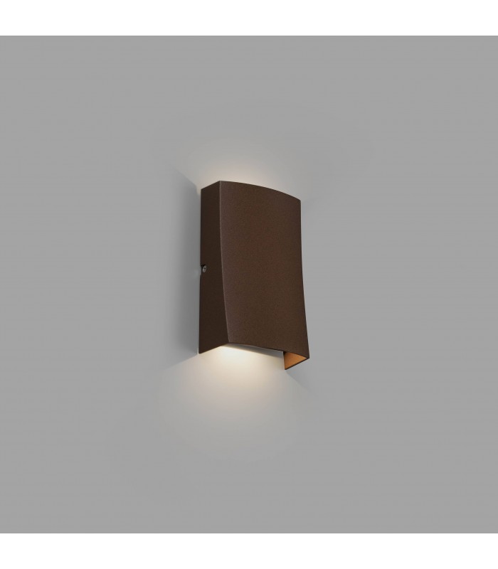 Outdoor LED Rust Brown Up Down Wall Light 6W 3000K IP54 - 1