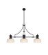 Cairo 3 Light Linear Multi Height Pendant E27 26.5cm Prismatic Glass Shade Matt Black Clear-1