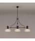 Cairo 3 Light Linear Multi Height Pendant E27 26.5cm Prismatic Glass Shade Matt Black Clear-3