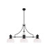 Cairo 3 Light Linear Multi Height Pendant E27 26.5cm Prismatic Glass Shade Matt Black Clear-4
