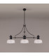 Cairo 3 Light Linear Multi Height Pendant E27 26.5cm Prismatic Glass Shade Matt Black Clear-11