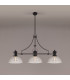 Cairo 3 Light Linear Multi Height Pendant E27 33.5cm Prismatic Glass Shade Matt Black Clear-3