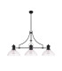 Cairo 3 Light Linear Multi Height Pendant E27 33.5cm Prismatic Glass Shade Matt Black Clear-4