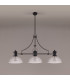 Cairo 3 Light Linear Multi Height Pendant E27 33.5cm Prismatic Glass Shade Matt Black Clear-11