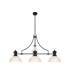 Cairo 3 Light Linear Multi Height Pendant E27 30cm Prismatic Glass Shade Matt Black Clear-1