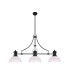 Cairo 3 Light Linear Multi Height Pendant E27 30cm Prismatic Glass Shade Matt Black Clear-4