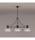 Cairo 3 Light Linear Multi Height Pendant E27 30cm Prismatic Glass Shade Matt Black Clear-11
