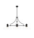 Cairo Linear Multi Height Pendant 38cm Flat Round Shade 3 x E27 Matt Black/Clear Glass-1