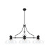 Cairo Linear Multi Height Pendant 38cm Flat Round Shade 3 x E27 Matt Black/Clear Glass-4