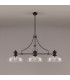 Cairo Linear Multi Height Pendant 38cm Flat Round Shade 3 x E27 Matt Black/Clear Glass-11