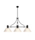 Cairo Linear Multi Height Pendant 38cm Patterned Round Shade 3 x E27 Matt Black/Clear Glass Item Weight: 19.1kg-1
