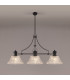 Cairo Linear Multi Height Pendant 38cm Patterned Round Shade 3 x E27 Matt Black/Clear Glass Item Weight: 19.1kg-3