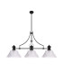 Cairo Linear Multi Height Pendant 38cm Patterned Round Shade 3 x E27 Matt Black/Clear Glass Item Weight: 19.1kg-4