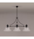 Cairo Linear Multi Height Pendant 38cm Patterned Round Shade 3 x E27 Matt Black/Clear Glass Item Weight: 19.1kg-11