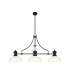 Cairo Linear Multi Height Pendant 30cm Flat Round Patterned Shade 3 x E27 Matt Black/Clear Glass-1