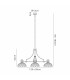 Cairo Linear Multi Height Pendant 30cm Flat Round Patterned Shade 3 x E27 Matt Black/Clear Glass-2