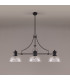 Cairo Linear Multi Height Pendant 30cm Flat Round Patterned Shade 3 x E27 Matt Black/Clear Glass-11