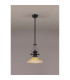 Cairo 1 Light Multi Height Pendant E27 30cm Round Glass Shade Matt Black/Amber-3