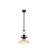 Cairo 1 Light Multi Height Pendant E27 30cm Round Glass Shade Matt Black/Amber-4