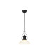 Cairo 1 Light Multi Height Pendant E27 30cm Round Glass Shade Matt Black/Clear-1