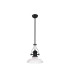 Cairo 1 Light Multi Height Pendant E27 30cm Round Glass Shade Matt Black/Clear-4