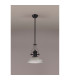 Cairo 1 Light Multi Height Pendant E27 30cm Round Glass Shade Matt Black/Clear-11