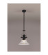 Cairo 1 Light Multi Height Pendant E27 30cm Bell Glass Shade Matt Black/Clear-3
