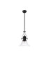 Cairo 1 Light Multi Height Pendant E27 30cm Bell Glass Shade Matt Black/Clear-4