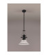 Cairo 1 Light Multi Height Pendant E27 30cm Bell Glass Shade Matt Black/Clear-11
