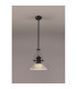 Cairo 1 Light Multi Height Pendant E27 30cm Cone Glass Shade Matt Black/Clear-3