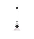 Cairo 1 Light Multi Height Pendant E27 30cm Cone Glass Shade Matt Black/Clear-4
