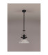 Cairo 1 Light Multi Height Pendant E27 30cm Cone Glass Shade Matt Black/Clear-11
