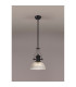 Cairo 1 Light Multi Height Pendant E27 30cm Dome Glass Shade Matt Black/Clear-3