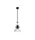 Cairo 1 Light Multi Height Pendant E27 30cm Dome Glass Shade Matt Black/Clear-4
