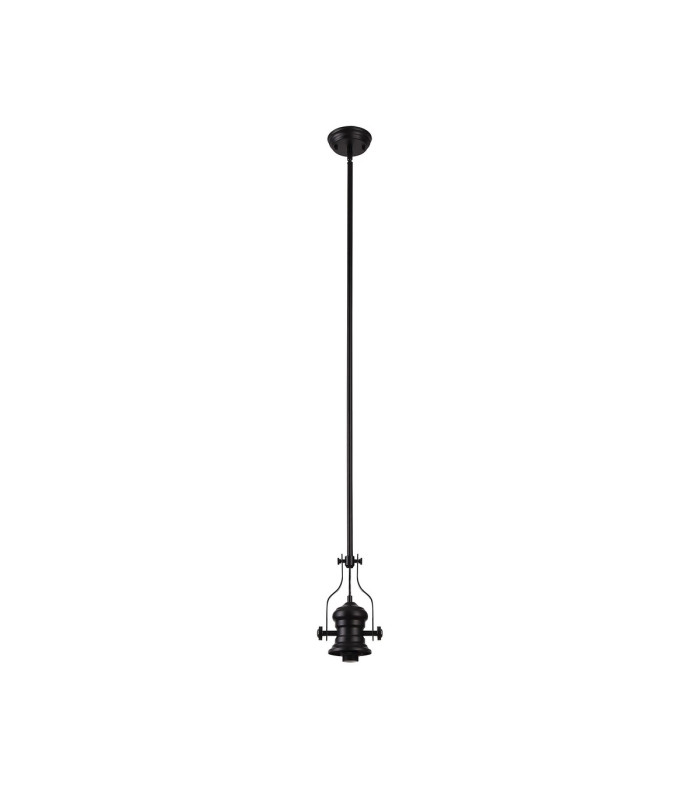 Cairo 1 Light Multi Height Pendant E27 30cm Dome Glass Shade Matt Black/Clear-8