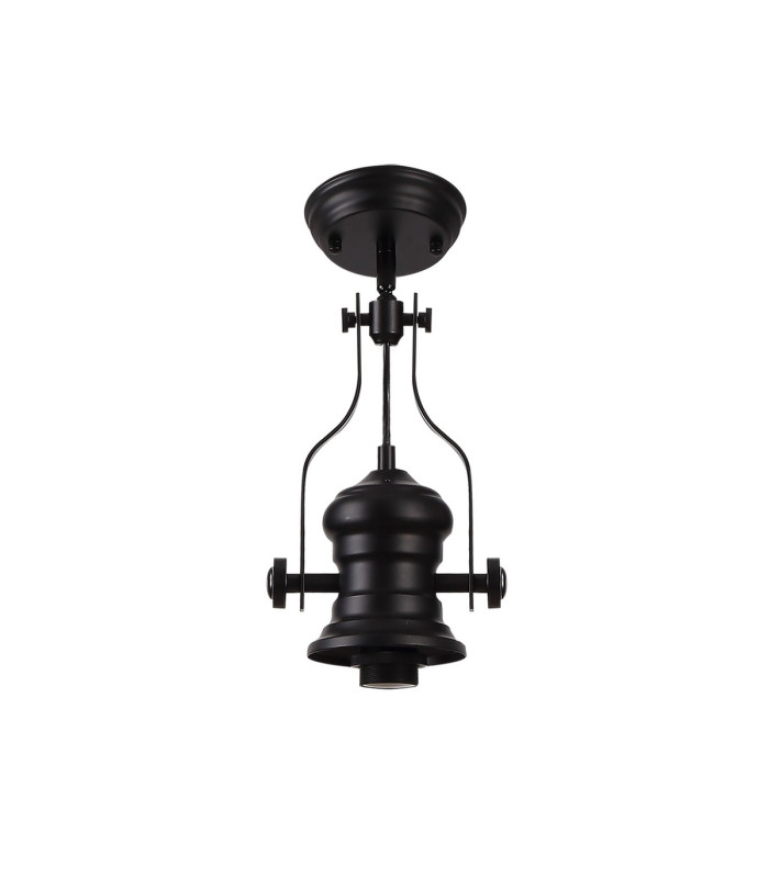 Cairo 1 Light Multi Height Pendant E27 30cm Dome Glass Shade Matt Black/Clear-9