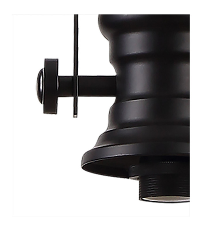 Cairo 1 Light Multi Height Pendant E27 30cm Dome Glass Shade Matt Black/Clear-10