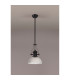 Cairo 1 Light Multi Height Pendant E27 30cm Dome Glass Shade Matt Black/Clear-11