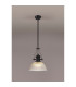 Cairo 1 Light Multi Height Pendant E27 38cm Dome Glass Shade Matt Black/Clear-3