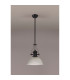 Cairo 1 Light Multi Height Pendant E27 38cm Dome Glass Shade Matt Black/Clear-11