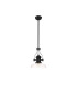 Cairo 1 Light Multi Height Pendant E27 30cm Flat Round Glass Shade Matt Black/Clear-1
