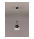 Cairo 1 Light Multi Height Pendant E27 30cm Flat Round Glass Shade Matt Black/Clear-3