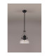 Cairo 1 Light Multi Height Pendant E27 30cm Flat Round Glass Shade Matt Black/Clear-11