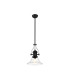 Cairo 1 Light Multi Height Pendant E27 30cm Smooth Bell Glass Shade Matt Black/Clear-1