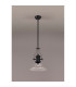 Cairo 1 Light Multi Height Pendant E27 30cm Smooth Bell Glass Shade Matt Black/Clear-10