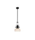 Cairo 1 Light Multi Height Pendant E27 26.5cm Prismatic Glass Shade Matt Black/Clear-1