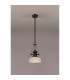Cairo 1 Light Multi Height Pendant E27 26.5cm Prismatic Glass Shade Matt Black/Clear-3